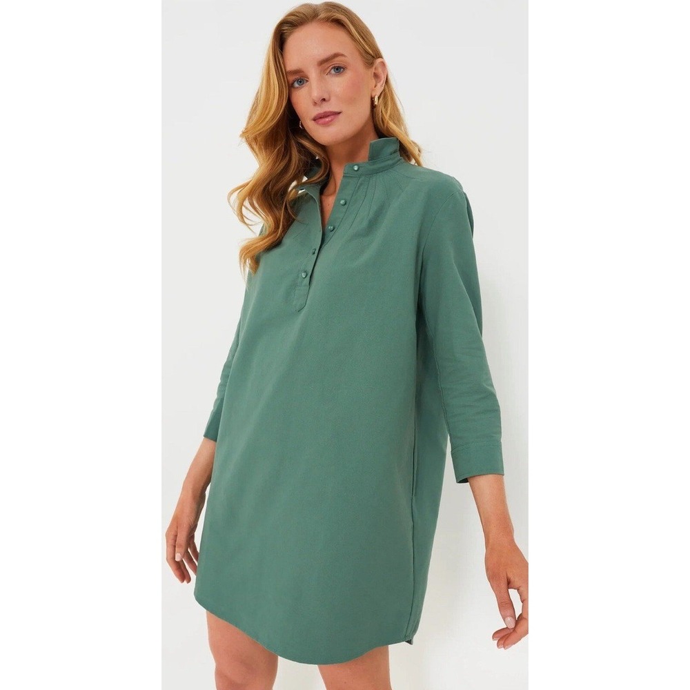 Tuckernuck Pomander Place Polly Green Mini Shift Dress Large Cotton Oversized